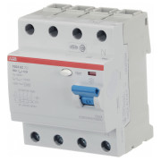 Дифференциальный выключатель (УЗО) F204AC-80/0.1 4P 80А 100мА тип AC, ABB мини-фото