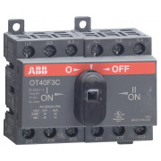 Выключатель-разъединитель OT40F3C 3P 40А перекидной (1-0-2) на DIN-рейку с рукояткой, ABB мини-фото
