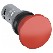 Кнопка грибок без фиксации 40мм 1НО+1НЗ красная CPM3-10R-11, ABB мини-фото