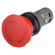 Кнопка грибок аварийная 40мм (возврат поворотом) 2НЗ красная CE4T-10R-02, ABB мини-фото