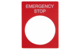 Бирка маркировочная «EMERGENCY STOP» красная для кнопок ∅22 мм, АСКО-УКРЕМ (фото 2) изображение