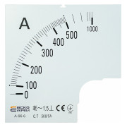 Шкала 500/5А к амперметру трансформаторного включения A-96-6 (96×96 мм), АСКО-УКРЕМ мини-фото