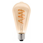 Светодиодная (LED) лампа ST64 5Вт 2200K E27 amber spiral filament, Delux мини-фото
