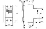 Габаритные размеры двухполюсного устройства защитного отключения (УЗО) PF4 / PF6 Eaton (Moeller) изображение