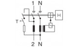 Электрическая схема двухполюсного устройства защитного отключения (УЗО) PF4 / PF6 Eaton (Moeller) изображение
