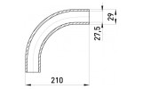 Соединитель из оцинкованной стали угловой 90° без резьбы e.industrial.pipe.angle.1", E.NEXT изображение 2 (габаритные размеры)