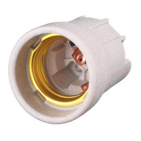 Патрон керамический E27 без крепления белый e.lamp socket.Е27.cer.wb.copper, E.NEXT (s9100117) фото