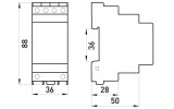Габаритные размеры трансформатора напряжения на DIN-рейку E.NEXT e.trans.din.8.12.24 изображение