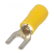 Наконечник вилочный изолированный 0.5-1.5 мм² желтый (упаковка 100 шт.) e.terminal.stand.sv.1,25.3,2.yellow, E.NEXT мини-фото