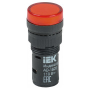 Лампа AD-16DS LED-матрица d16 мм красная 24В AC/DC, IEK мини-фото