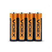 Батарейка солевая R6P/AA упаковка shrink 4 шт., VIDEX мини-фото