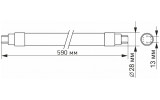 Светодиодная (LED) фитолампа T8F 600мм 9Вт, VIDEX изображение 5 (габаритные размеры)