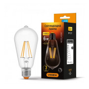 Светодиодная (LED) лампа Filament ST64FD 6Вт 4100K E27 диммерная, VIDEX мини-фото