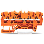 Клемма проходная самозажимная наборная 4-проводная 1,0 мм² оранжевая, WAGO мини-фото