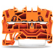 Клемма проходная самозажимная наборная 2-проводная 2,5 мм² оранжевая, WAGO мини-фото