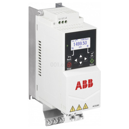 Преобразователь частоты ACS180 3-фазный/400В 0,75кВт 2,6А IP20 R0, ABB (3AXD50000716630) фото