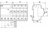 Габаритні розміри диференційних автоматів ABB DS204 (50-63А) зображення