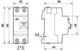 Габаритные размеры дифференциальных выключателей (УЗО) ABB F202 изображение