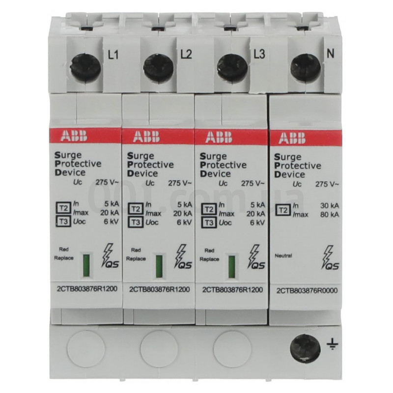 УЗИП OVR T2-T3 3N 20-275 P QS 230/400V AC ABB (2CTB803973R1200