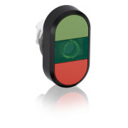 Кнопка подвійна без фіксації з підсвічуванням червона/зелена MPD1-11G, ABB міні-фото