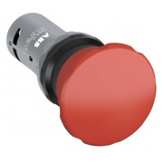 Кнопка грибок без фіксації 40мм 1НВ+1НЗ червона CPM3-10R-11, ABB міні-фото