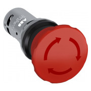 Кнопка грибок аварийная 40мм (возврат поворотом) 1НО+1НЗ красная CE4T-10R-11, ABB мини-фото
