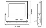 Прожектор светодиодный (LED) LL-1050ARD 50Вт 4500лм 6500K IP65 черный, Ardero изображение 4 (габаритные размеры)