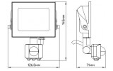 Прожектор светодиодный (LED) LL-2010ARD 10Вт з датчиком 800лм 6500K IP65 черный, Ardero изображение 4 (габаритные размеры)