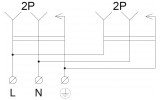 Розетка каучуковая с защитными крышками 2-местная 2P+PE 16А IP44, АСКО-УКРЕМ изображение 6 (схема)