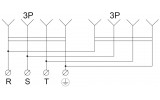 Розетка каучуковая с защитными крышками 2-местная (1×25А 3P+PE / 1×16A 2P+PE) IP44, АСКО-УКРЕМ изображение 7 (схема)