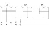 Розетка каучукова з захисними кришками 3-місна (2×25А 3P+PE / 1×16A 2P+PE) IP44, АСКО-УКРЕМ зображення 7 (схема)