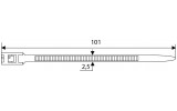 Хомут кабельний багаторазовий CHS-100RRT (упаковка 100 шт.), АСКО-УКРЕМ зображення 3 (габаритні розміри)
