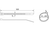 Хомуты кабельные CHS 920×9 белые (упаковка 100 шт.), АСКО-УКРЕМ изображение 3 (габаритные размеры)