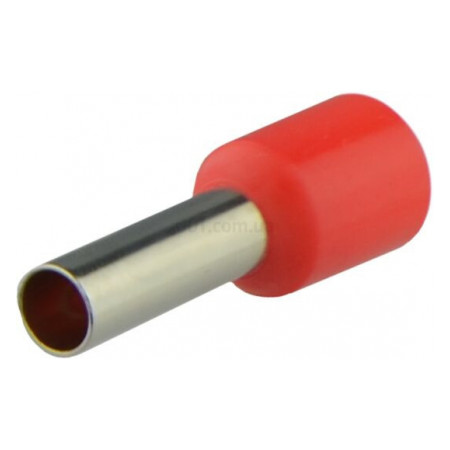 Накінечник НТ 6,0-12 трубчастий в ізоляції червоний (упаковка 100 шт.), АСКО-УКРЕМ (A0060010051) фото