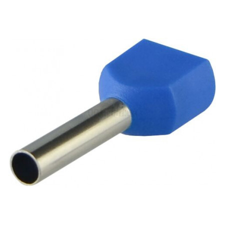 Наконечник TE 2.5-10 трубчатый в изоляции для двух проводов синий (упаковка 100 шт.), АСКО-УКРЕМ (A0060120008) фото