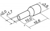 Наконечник НТ 1,5-10 трубчатый в изоляции черный (упаковка 100 шт.), АСКО-УКРЕМ изображение 4 (габаритные размеры)