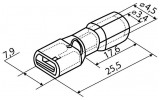 Конектор FDFD 5.5-250 плоский в ізоляції «мама» (упаковка 100 шт.), АСКО-УКРЕМ зображення 4 (габаритні розміри)