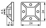 Площадка 25×25 для хомутов самоклеющаяся черная (упаковка 100 шт.), АСКО-УКРЕМ изображение 3 (габаритные размеры)