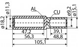 Гільза GTL-70 мідно-алюмінієва кабельна з'єднувальна, АСКО-УКРЕМ зображення 4 (габаритні розміри)
