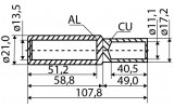 Гільза GTL-95 мідно-алюмінієва кабельна з'єднувальна, АСКО-УКРЕМ зображення 4 (габаритні розміри)