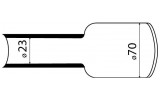 Термозбіжна трубка на клейовій основі ТСК ∅70 мм чорна, АСКО-УКРЕМ зображення 3 (габаритні розміри)