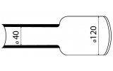 Термозбіжна трубка на клейовій основі ТСК ∅120 мм чорна, АСКО-УКРЕМ зображення 3 (габаритні розміри)