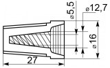 Колпачки изоляционные P75 (упаковка 100 шт.), АСКО-УКРЕМ изображение 3 (габаритные размеры)