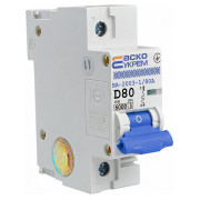 Автоматичний вимикач ВА-2003/D 1P 80А характеристика D, АСКО-УКРЕМ міні-фото