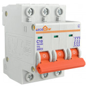 Автоматичний вимикач ECO 3P 10A характеристика C, ECOHOME міні-фото