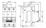 Автоматичний вимикач ECO 2P 63A характеристика C, ECOHOME зображення 7 (габаритні розміри)