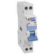 Диференційний автоматичний вимикач UTrust 1P+N (18 мм) 6А C 30мА тип AC, АСКО-УКРЕМ міні-фото