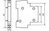Дополнительный контакт O+F 2НО для MK-N, АСКО-УКРЕМ изображение 5 (габаритные размеры)