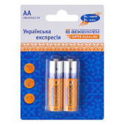 Батарейка лужна AА.LR6.BL2, типорозмір AA упаковка blister 2 шт., АСКО-УКРЕМ міні-фото