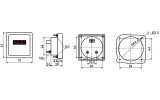 Амперметр 30А (AС) цифровой 80×80 мм (ЦА-8 LB) прямого включения, АСКО-УКРЕМ изображение 4 (габаритные размеры)